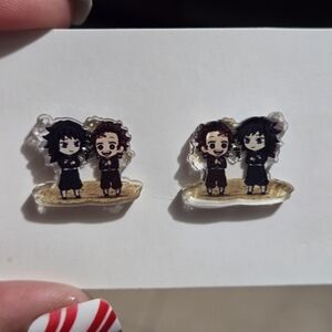 Anime Demon Slayer Giyu & Tanjiro Stud Earrings